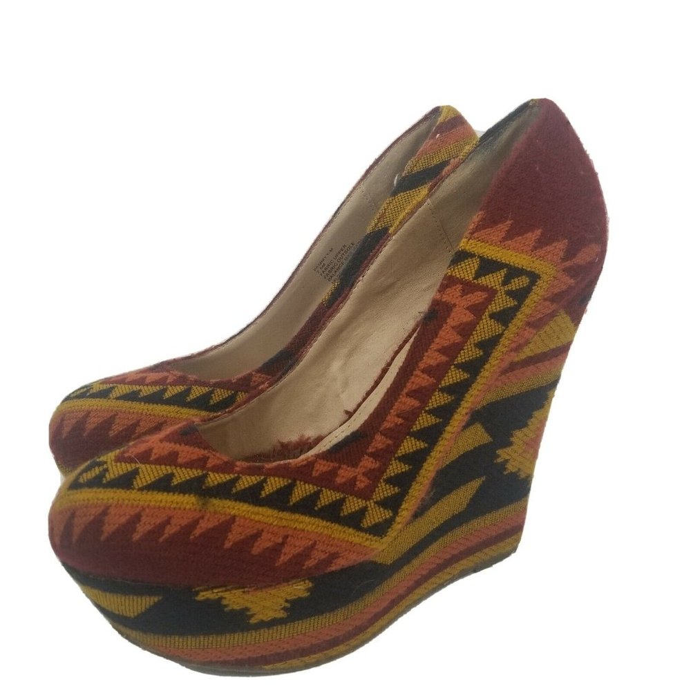 Steve Madden Heels Pammy-M Fabric Aztec Wedges